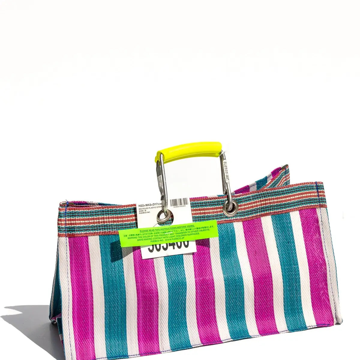 Recycled Plastic Stripe Bag - Wide