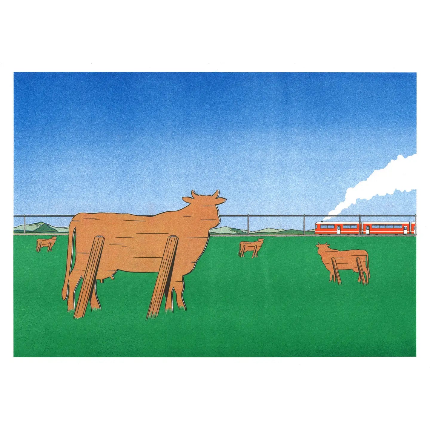 A3 Poster - Simon Bailly - Watch the Trains Go By