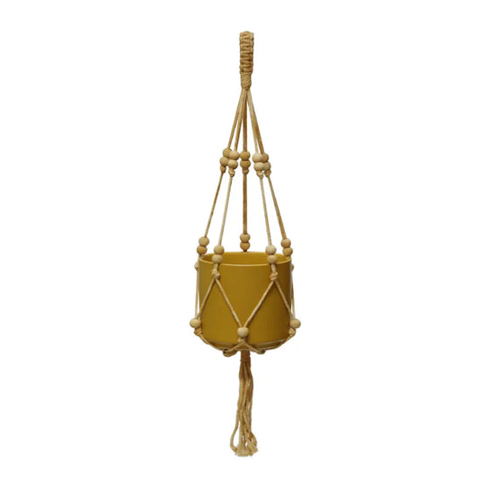 Vintage Inspired Plant Hanger | Mustard Yellow