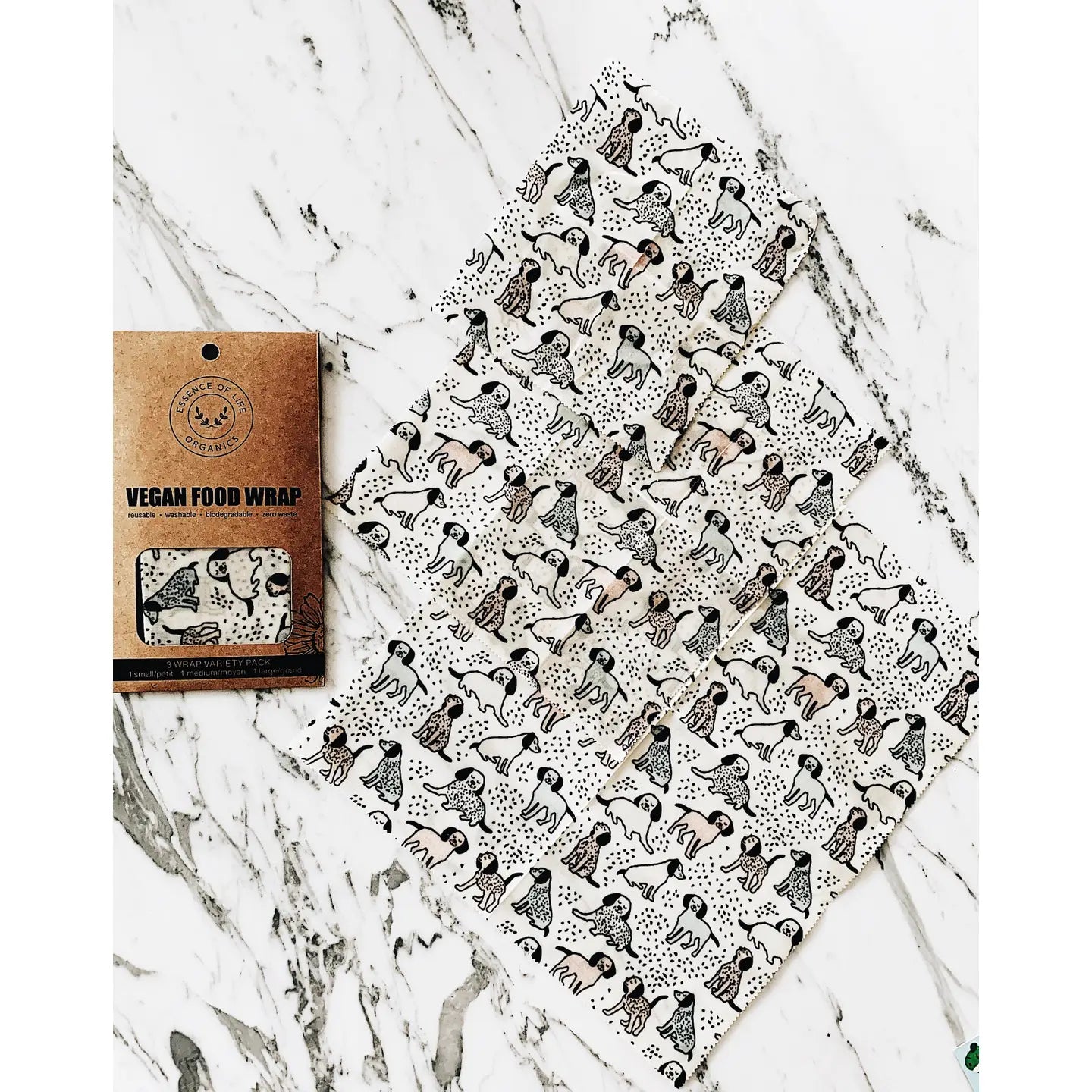 Vegan Food Wraps Starter Pack of 3, Puppy Love