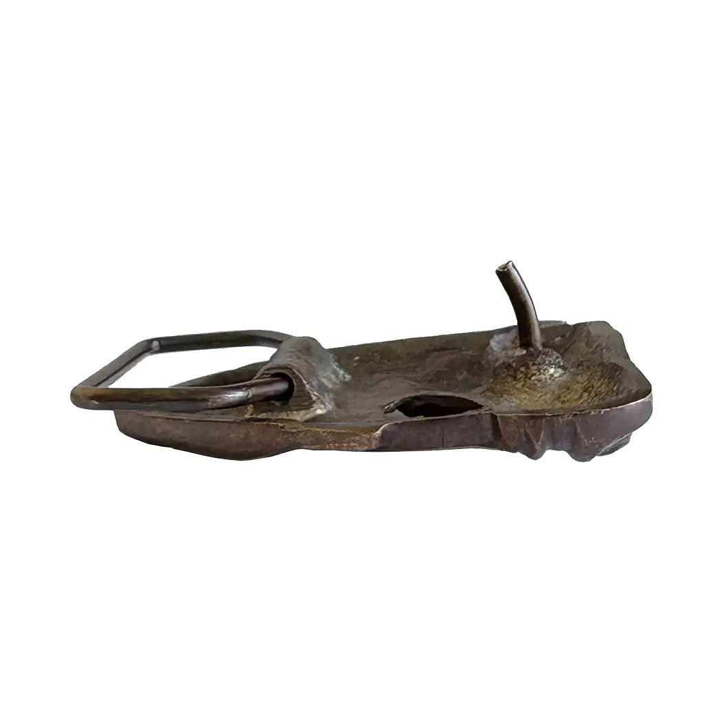 2-1/2" Horse Head Belt Buckle, Antiqued Solid Brass