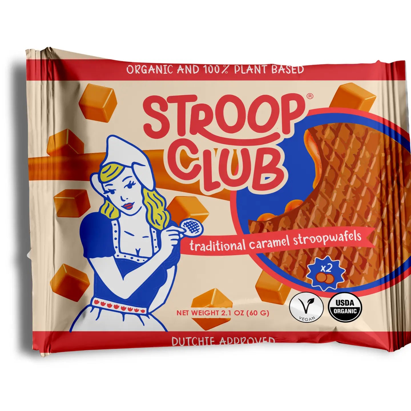 Traditional Caramel Organic and Plant-Based Stroopwafel 2-pa