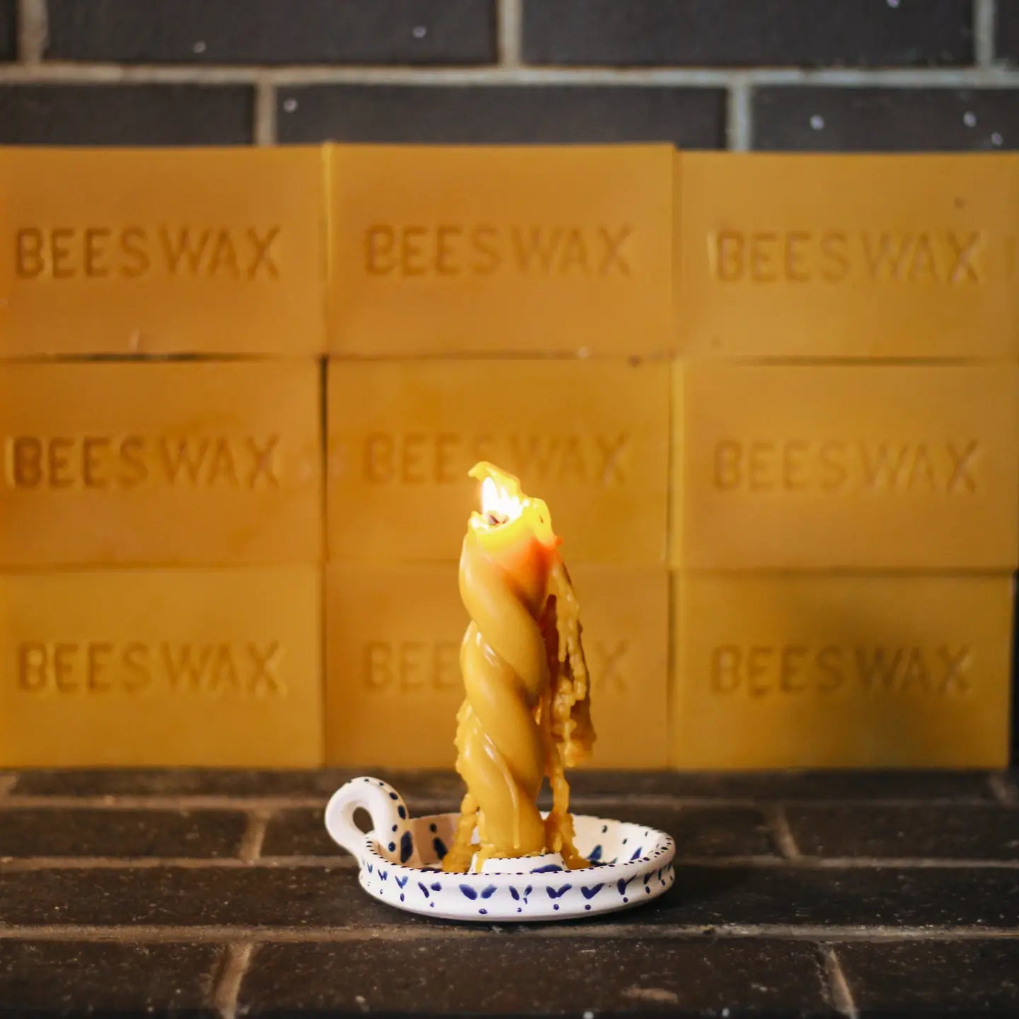 Twisted Candlestick | 11" Twin Flame Candle | Pure Beeswax