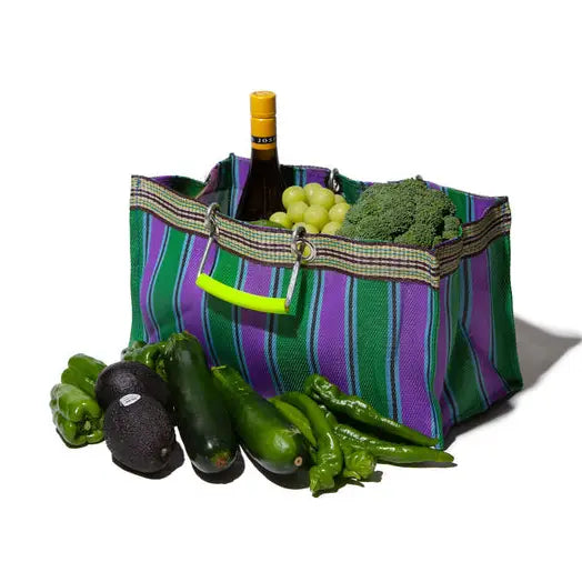 Recycled Plastic Stripe Bag - Wide